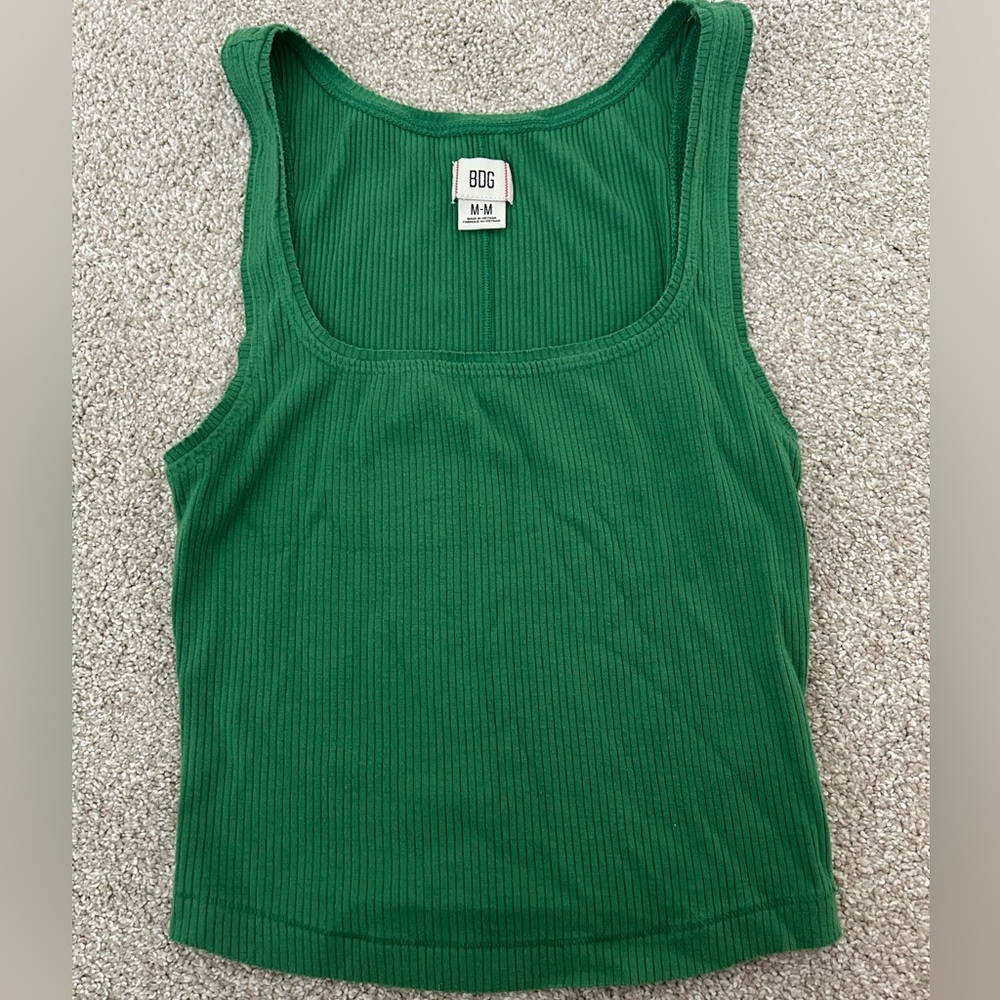 Green Urban Outfitters BDG Square Neck Tank Top